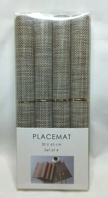 NEW Set of 4 Smile of Hope Placemats TAN/ BROWN Kitchen Heat-Resistant  - Image 1 of 2