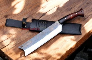 HANDMADE CARBON STEEL FIXED BLADE HEFTY CLEAVER MACHETE | HUNTING BOWIE KNIFE - Bild 1 von 14