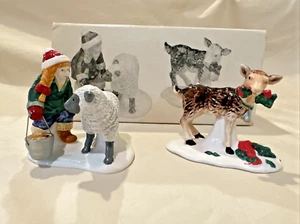 Department 56 Snow Village "Navidad en la granja" #5450-0 Juego de 2 - Imagen 1 de 7