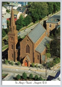 Postal RI Newport Rhode Island Antena de la Iglesia de Santa María - Imagen 1 de 2