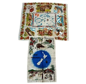 New Zealand Fiji Vintage Linen Dish Towel Table Cloth Island Tiki Bar Old NOS - Picture 1 of 10