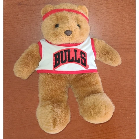 Chicago Bulls Brown Teddy Bear NBA Stuffed Plush Toy 16 inch Basketball Cover