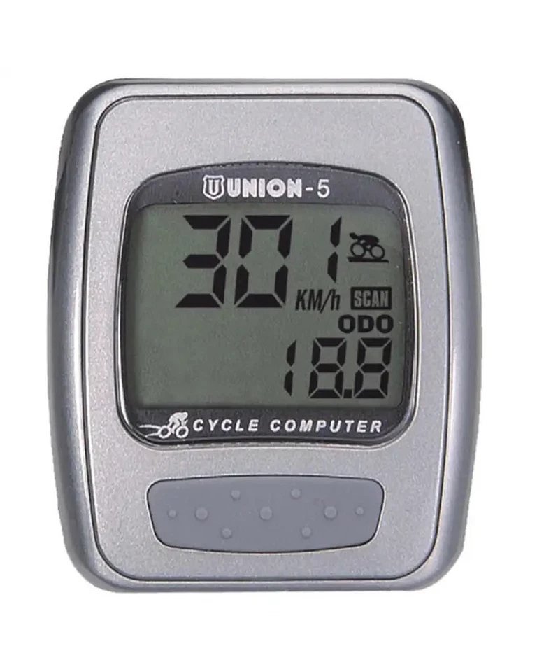 - Union Marwi Ciclocomputer con Filo 5 Funzioni, Grigio - Immagine 1 di 1