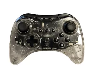 Nintendo Wii U Pro Controller AfterGlow Wireless Clear Blue LED Gaming 085-01B - Picture 1 of 3