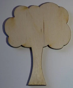 (3) 3 Inch x 2.4 Inch Tree Craft Project Wood Cutout Scrapbooking TREE1 - Picture 1 of 1