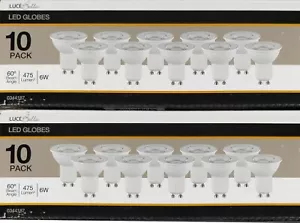 20 x 6W 240V LED GU10 Downlight Globes Bulbs Lamps 3000K Warm White 475Lm - 60D - Picture 1 of 5