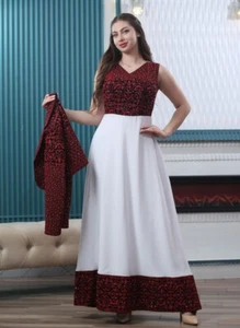 Vestido Bordado Con Chaqueta Bordada De Colección Lujo Henna Novia Tatreez - Imagen 1 de 4