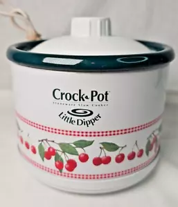 Little Dipper Rival Crock Pot Stoneware Mini Slow Cooker 32041 Cherries Dip Pot - Picture 1 of 9
