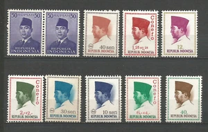 Indonesien 60er Jahre Präsident Sukarno 10 Marken ungestempelt /TR4898 - Bild 1 von 1
