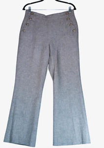 LL Bean Signature Trouser Dress Pants Womens 8 Gray Sailor Wool Blend Lined - Picture 1 of 11