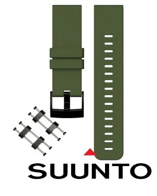 New 24mm SUUNTO Core Rubber Strap Dark Green Diver Watch Band PVD Adapter Set - Image 1 of 2