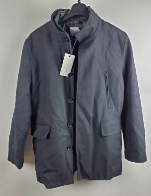 Cole Haan Men's Size M Wool Twill Stand Collar Topper with Nylon Bib Coat Black - Image 1 of 4