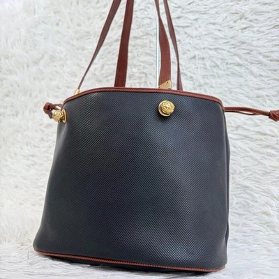 BOTTEGA VENETA Marco Polo Bolso de Mano 2 Vías Bolso de Hombro PVC Cuero Negro x Marrón Foto 1 de 4