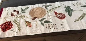 Nicole Miller Kürbis Perlen bestickt Tischläufer Thanksgiving 72x13 (GR174) - Bild 1 von 6