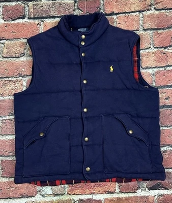 Chaleco acolchado vintage Polo Ralph Lauren franela a presión forrado a cuadros para hombre XL Foto 1 de 4