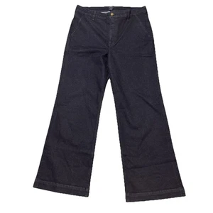 Women's J. Crew Dark Wash High Rise Wide Leg Trouser Jeans sz 32 - Picture 1 of 10