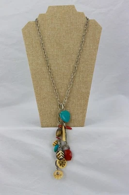 Graziano Silver Tone Charms on Chain Necklace, 97gr - Image 1 of 4