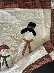 Christmas Snowmen Gently Used Quilted Throw - Picture 1 of 3