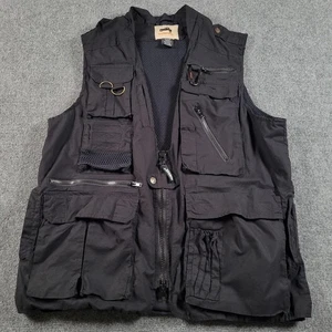 HUMVEE Utility Vest Mens Large Black Multi Pocket Fishing Safari Travel Tactical - Picture 1 of 6