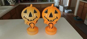 2 - Molde soplado calabaza vintage de Halloween con luz de linterna gato Jack O - SIN CABLES - Imagen 1 de 6
