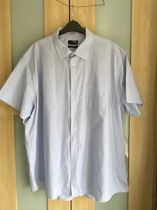 Thomas Nash By Debenhams. Blue Cotton Rich Shirt. 19” Collar. Fine Blue Striped - Picture 1 of 10