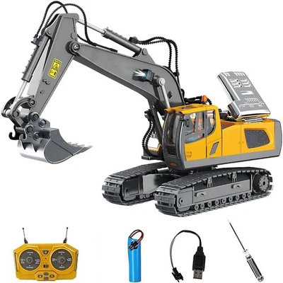 RC Ferngesteuerter Bagger RC Auto Traktor Kinder Spielzeug mit Lichter und Sound - Bild 1 von 4