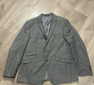 Andrew Fezza Sports Coat Size 42R- Gray/Black Check - Made In Canada - Picture 1 of 11