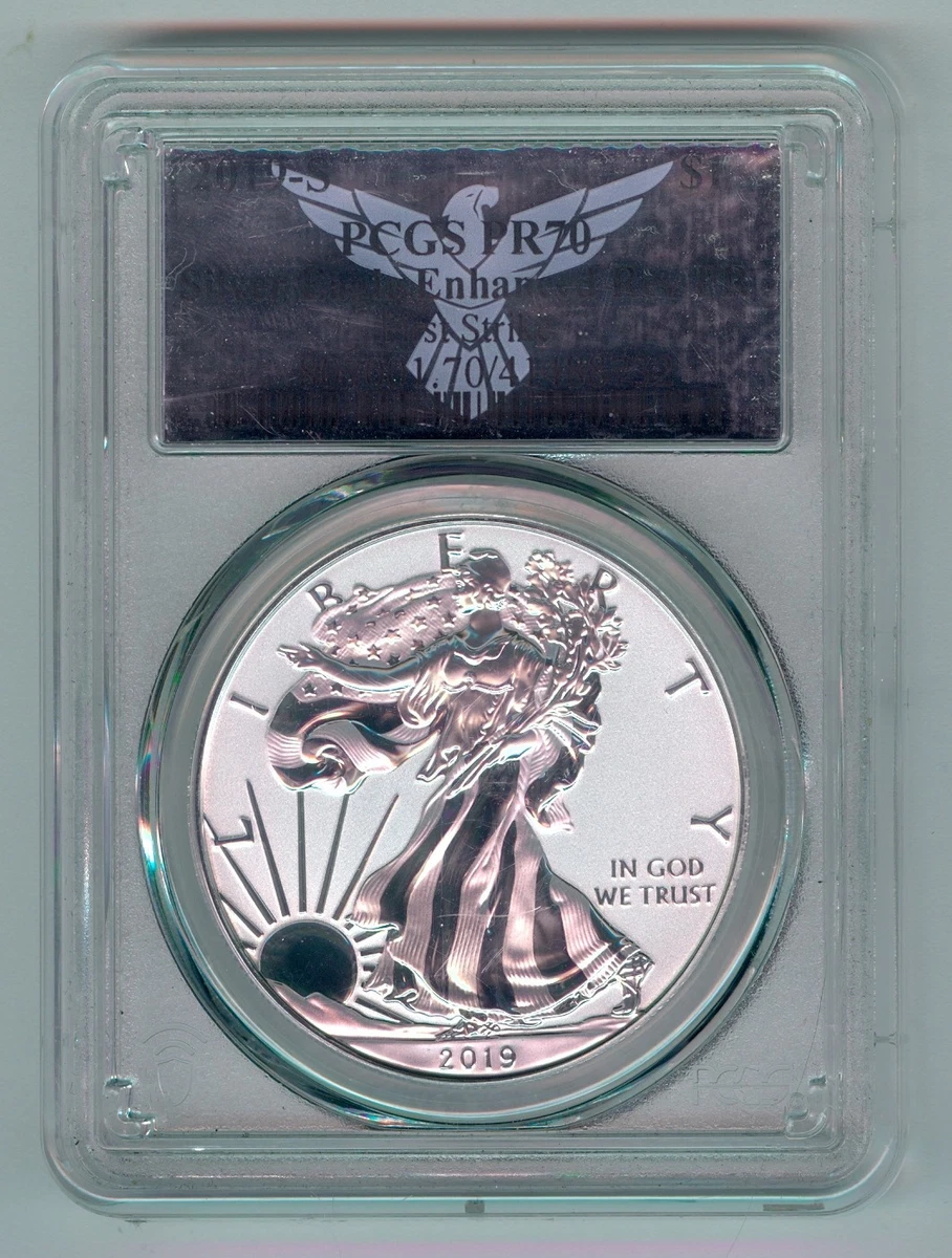 新品】イーグル銀貨 Eagle 2019-W PCGS PR70 FDOI American Eagle PR