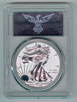 Silver American Eagle 2019-S - km#273 - 1st Strike - rev. mejorada PR.-PCGS-PR70 Foto 1 de 2