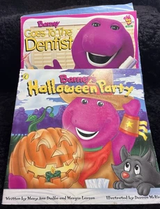 Vintage Barney's Halloween Party Book with all His friends Goes To Dentist Lot - Picture 1 of 7