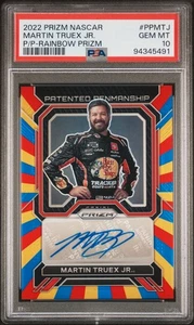 2022 Prizm Racing MARTIN TRUEX Jr. Patented Penmanship Rainbow Card 02/24 PSA 10 - Picture 1 of 2
