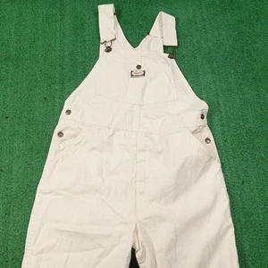 Mono vintage OshKosh Bgosh para hombre 34x29 blanco babero ropa de trabajo pintor lona años 90 - Imagen 1 de 13
