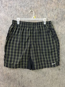 Nike Shorts Mens Large Black Yellow Dri-FIT Running Plaid Lightweight Athletic - Picture 1 of 9