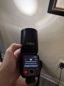 US GODOX V100S V100-S 100w 2.4G TTL HSS Round Head Touchscreen Flash for Sony - Picture 1 of 9
