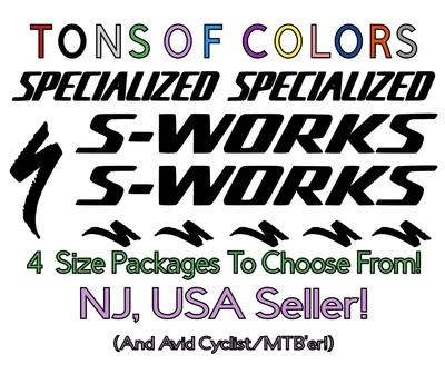 Набор виниловых наклеек Specialized S-WORKS 10 шт. нестандартные размеры и другие цвета в наличии. - Изображение 1 из 4