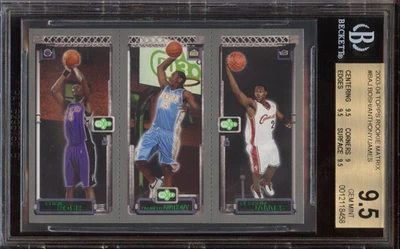 2003 Topps Matrix LeBron James/C.Anthony/C. Bosh - HOF Rookie - BGS 9.5 GEM MINT - Image 1 of 2