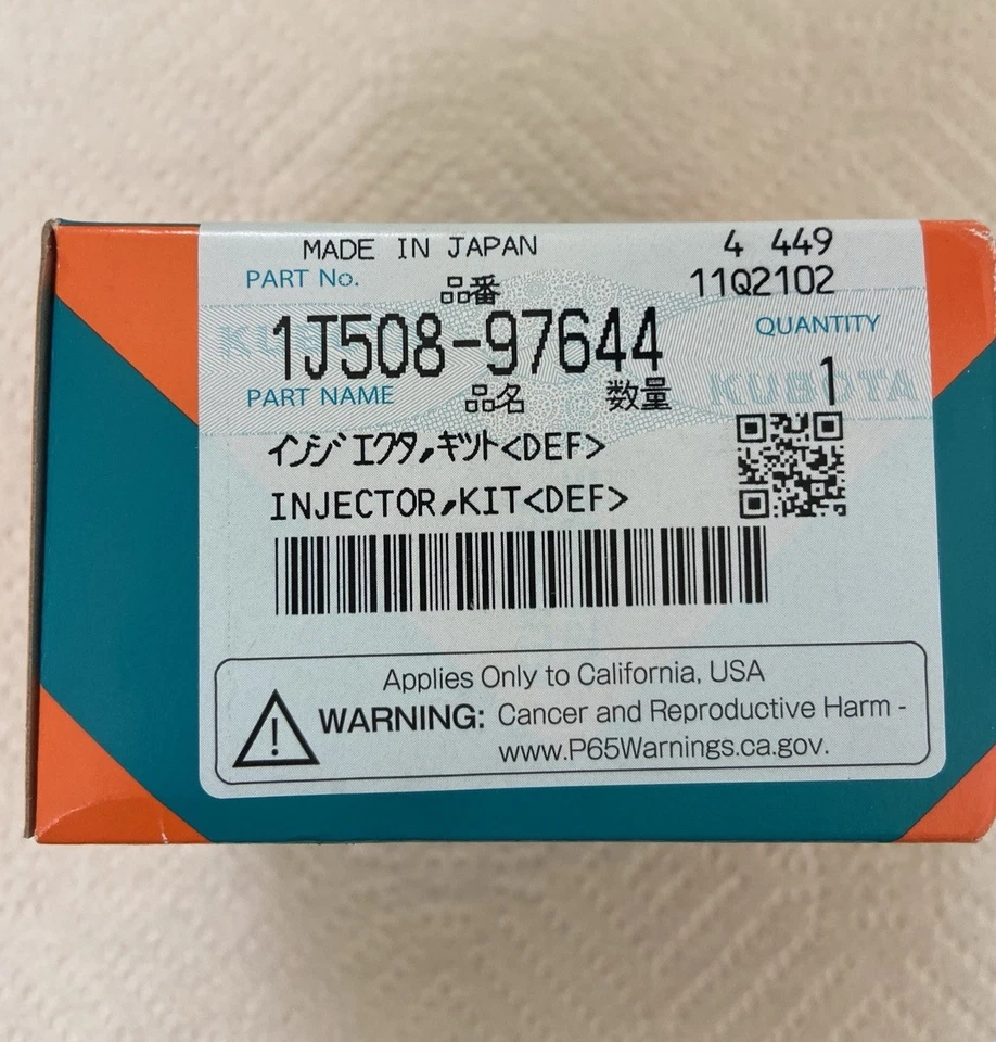 Genuine Kubota DEF Injector 1J508-97644 OEM SVL 95 /97