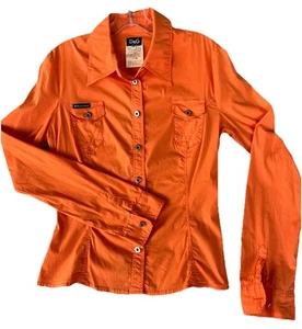 Dolce & Gabbana Designer Orange Langarm Leichtes Hemd Small Italy - Bild 1 von 11