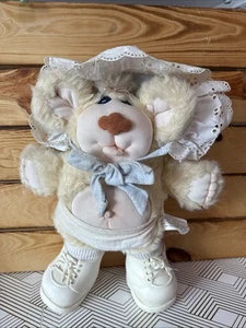 Vintage 1985 Furskins THISTLE Plush Baby Bear Bonnet Diaper Shoes Cabbage Patch - Imagen 1 de 8