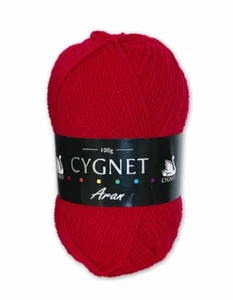 Cygnet Aran Lavoro a Maglia Filato 100g 100% Acrilico 1206 Rosso - Foto 1 di 1