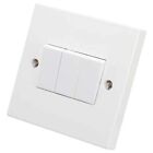 3 Gang Light Switch 2 Way White 10 Amp Wall Socket Electric Standard with Screw