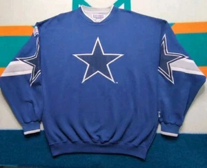 Vintage Dallas Cowboys Starter Pro Line Sweatshirt 3 Star Patch Crewneck Large - Picture 1 of 7