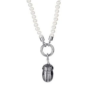 Perlenkette mit Ringverschluß zum öffnen und wechseln Anhänger im Eichel design - Bild 1 von 4