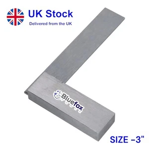 3'' ENGINEERS SQUARE RIGHT ANGLE PRECISION STEEL SQUARE MEASURING BLUEFOX TOOLS - Picture 1 of 3