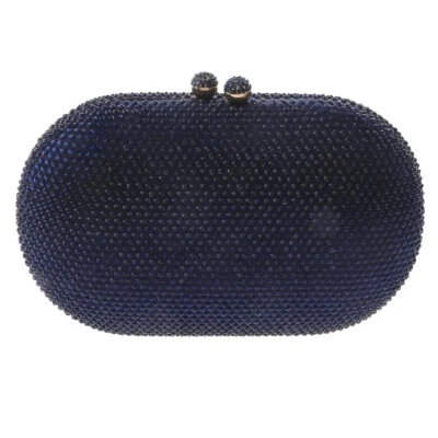 Gold Tone Fashion Satin Rhinestone Clutch Evening Bag BZY221-NBL - Image 1 of 3