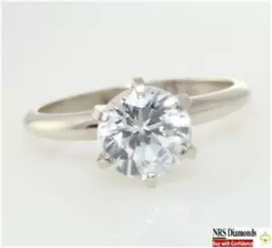 1.33ct Genuine Certified VS2 E Lab Grown Diamond Solid 14K Gold Engagement Ring - Picture 1 of 4
