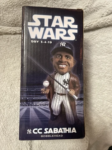 C C Sabathia Star Wars Jedi Bobblehead- Yankee Stadium SGA 5/4/19-Original Box Cover