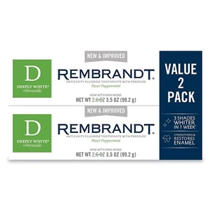 Rembrandt Deeply White Peroxide Toothpaste Peppermint (2 pack) FAST FREE UK SHIP - Picture 1 of 4