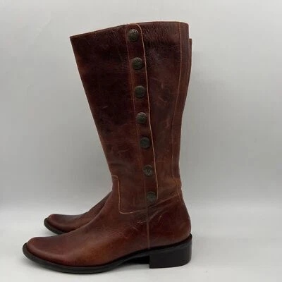 Nicole Womens Brown Leather Pull On Knee High Riding Boots Size 9.5 M - Image 1 of 4
