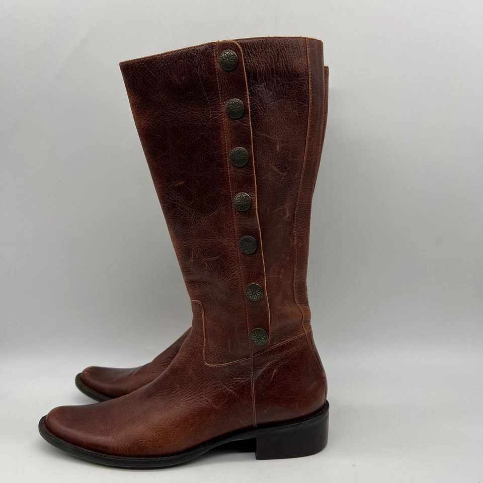 Nicole Womens Brown Leather Pull On Knee High Riding Boots Size 9.5 M - Image 1 of 4